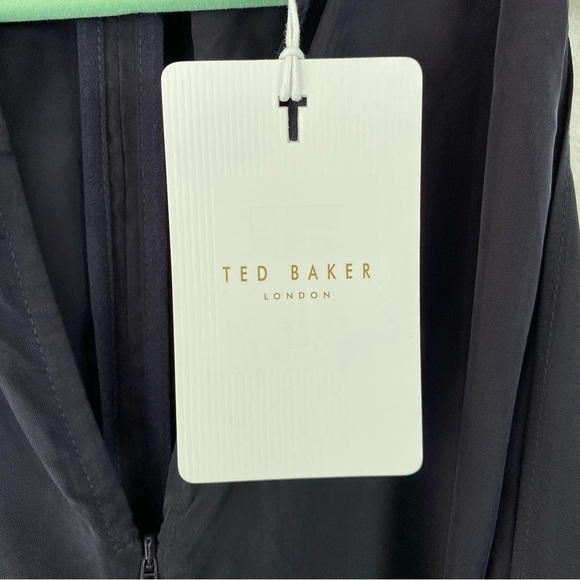 NWT Ted Baker Delvina Halterneck Wide Leg Wrap Tie Jumpsuit Dark Navy Sz 0 US 2 - Picture 6 of 16